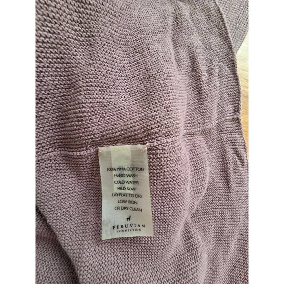 Peruvian Connection Scoop Neck Knit 100% Pima Cotton Mini Dress Purple S A001070 - Picture 5 of 7